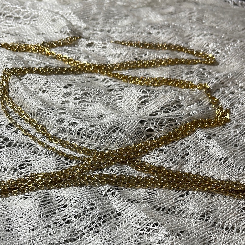 Women’s vintage long Gold Layered Necklace c33 - Picture 5 of 5